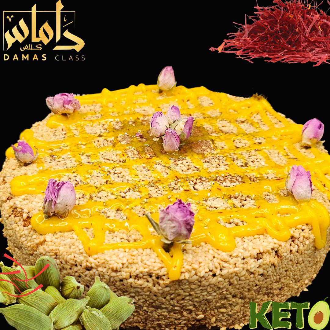 Ogaili cake with cardamom and saffron, keto diet